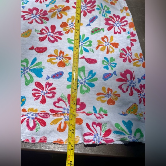 FRESH PRODUCE White Floral Elastic/Drawstring Waist Skirt Ruffle Hem Sz L. EXC - Picture 5 of 6